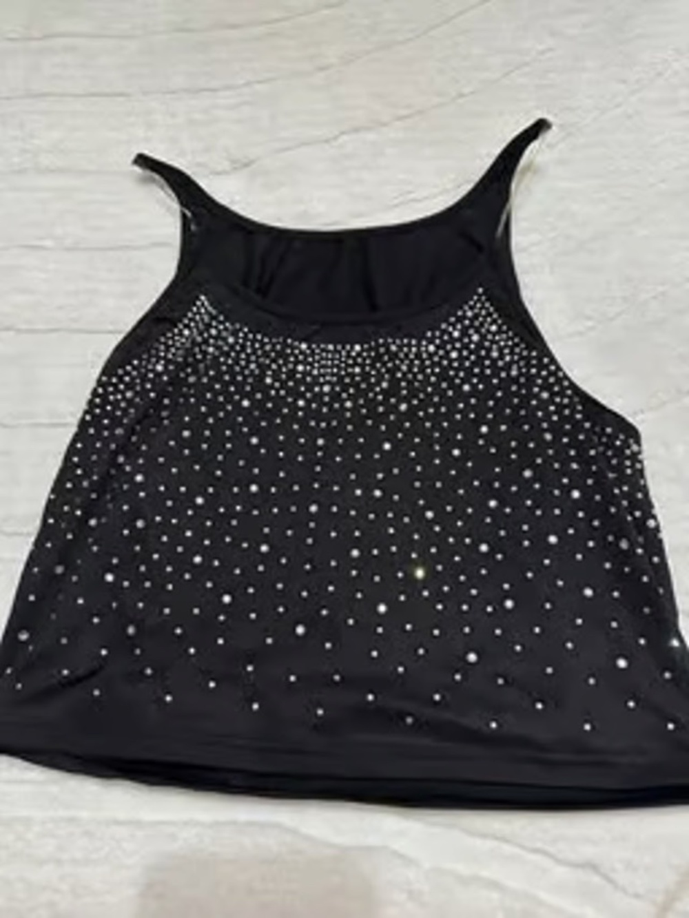 FASHION NOVA SIZE LARGE L EMBELLISHED BLACK TANK TOP LOT5778